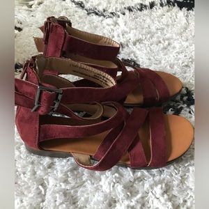 Universal Thread burgundy gladiator sandals